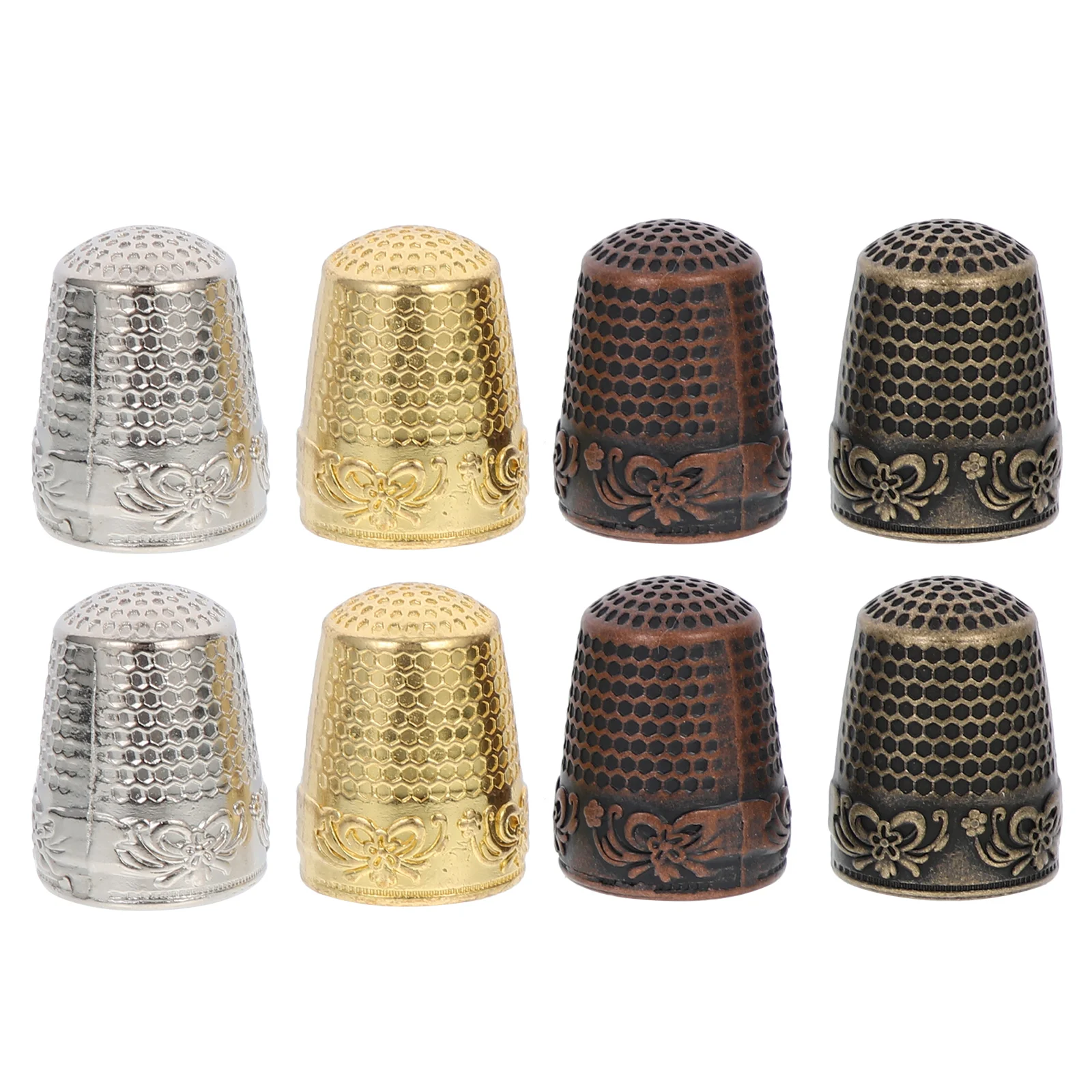 8 Pcs Decor Sewing Thimble Supply Thicken Portable Convenient Finger Protector Home Accessory Copper