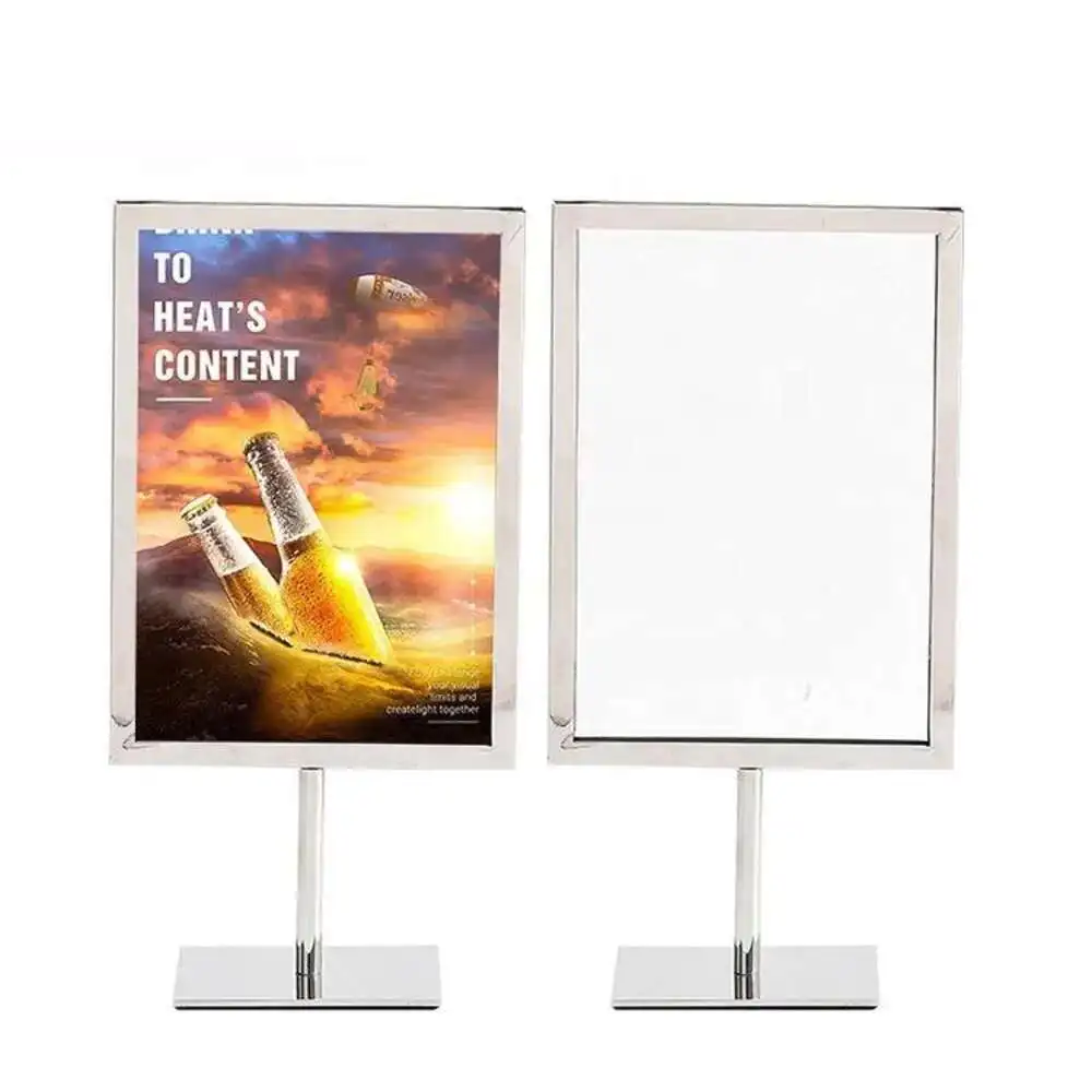 1pcs A4 Stainless Steel Advertising Billboard Poster Display Advertising Billboard Outdoor Poster Holder