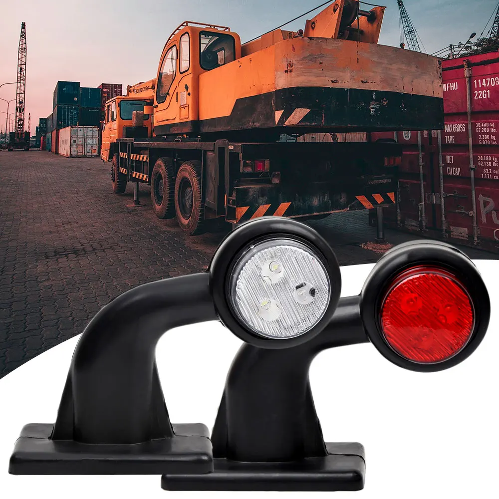Plastic Truck Side Marker Light 12V Red White Trailer Outline Lamp