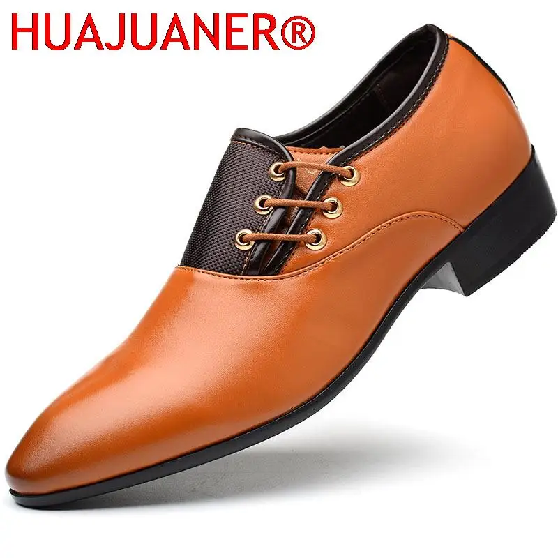 Dress Shoes for Men Cow Leather Round Toe Business Casual Big Size 38-48