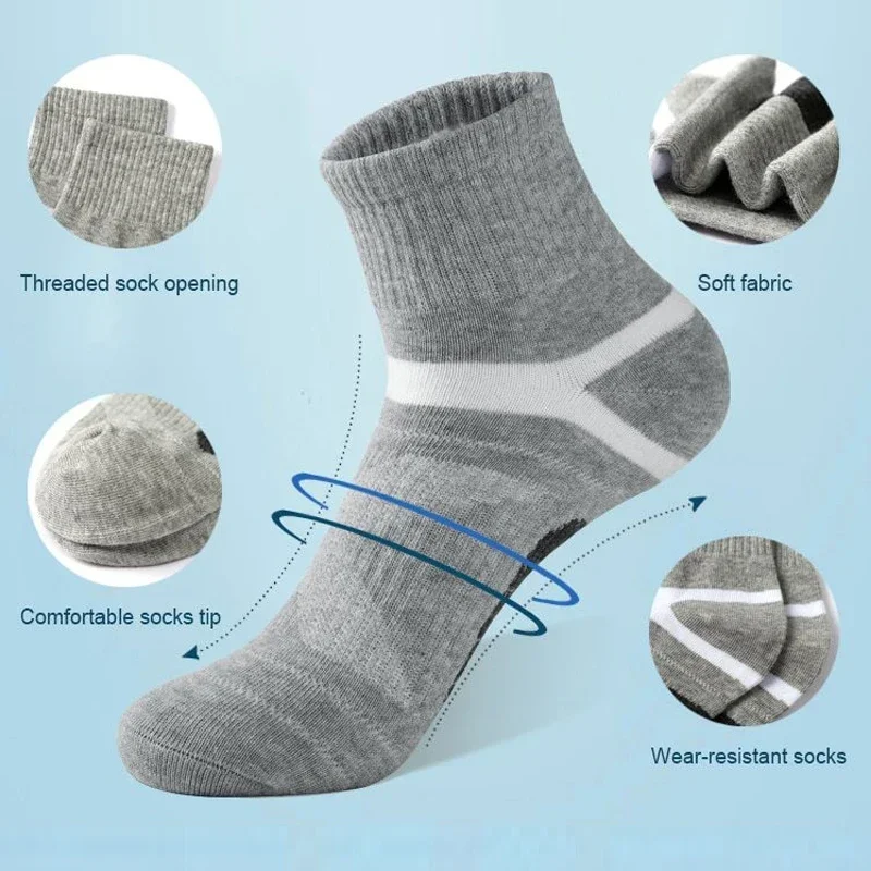 1 Pairs Men's Running Socks Cotton Absorb Sweat
