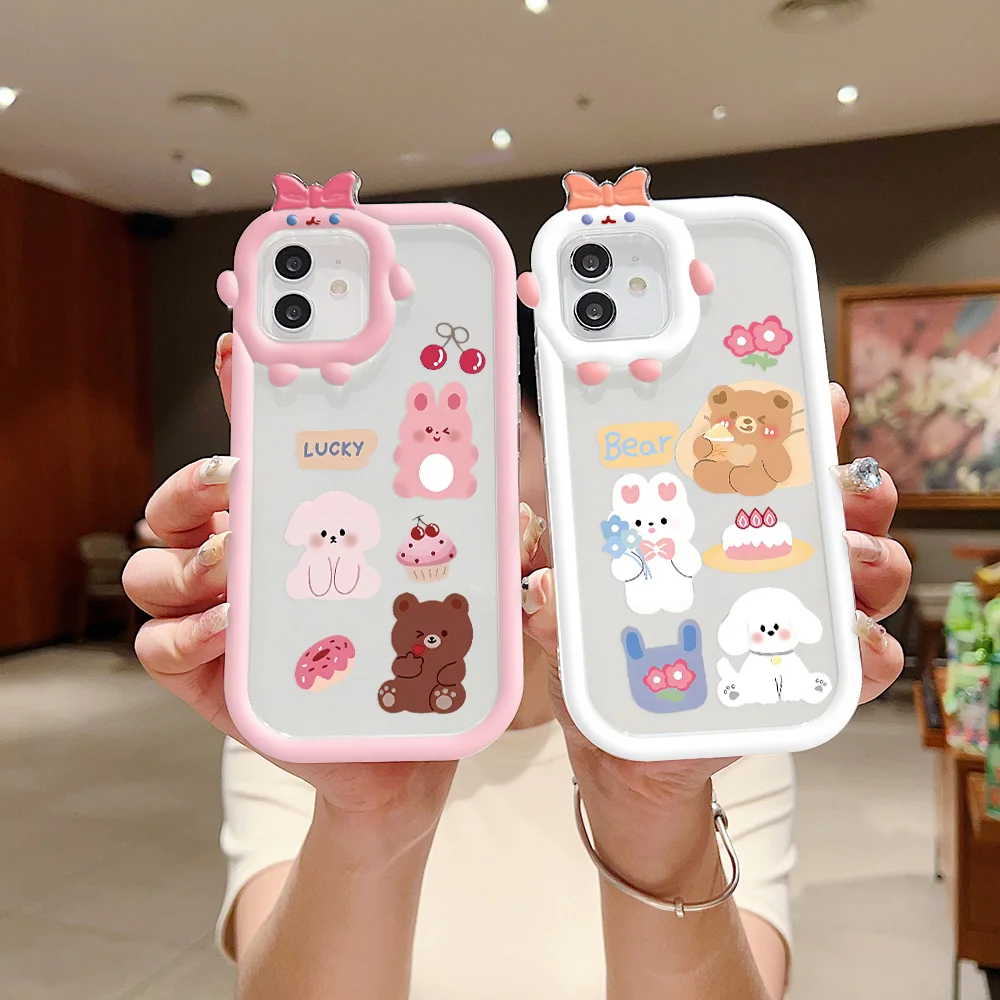 

Cute Animals Phone Case For Vivo Y16 Y20 Y20i Y21 2021 Y21S Y93 Y91 Y95 Y17 Y11 Y15 Y12 Y22 2022 Little Monster Silicone Covers