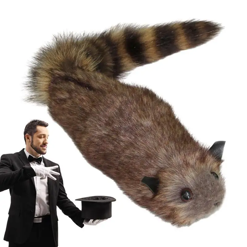 Spring Simulation Raccoon Magic Toy Funny Pranks Biting Hand Trick Toy Moving Magic Trick Stage Street Gimmick Magician Props