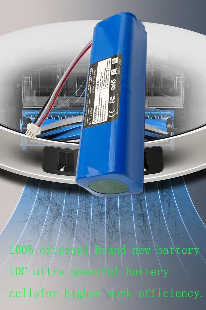 Shentec 14,4 V 5200 mAh lithium-ion batterij voor Proscenic M7 Pro, LDS M7 Pro, M8 Pro, M7 MAX, U6, Xiaomi Viomi S9, Viomi D800, Lenovo LR1, UONI V980 MAX, V980 Plus