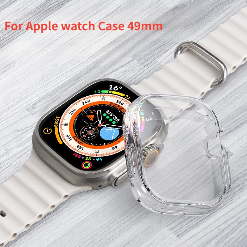Custodia Per Orologio Per Apple Watch Schermo Antigoccia Ultra 49Mm, Antigraffio, Protezione A Tutto Tondo, Guscio Morbido Per Apple Watch Ultra 49