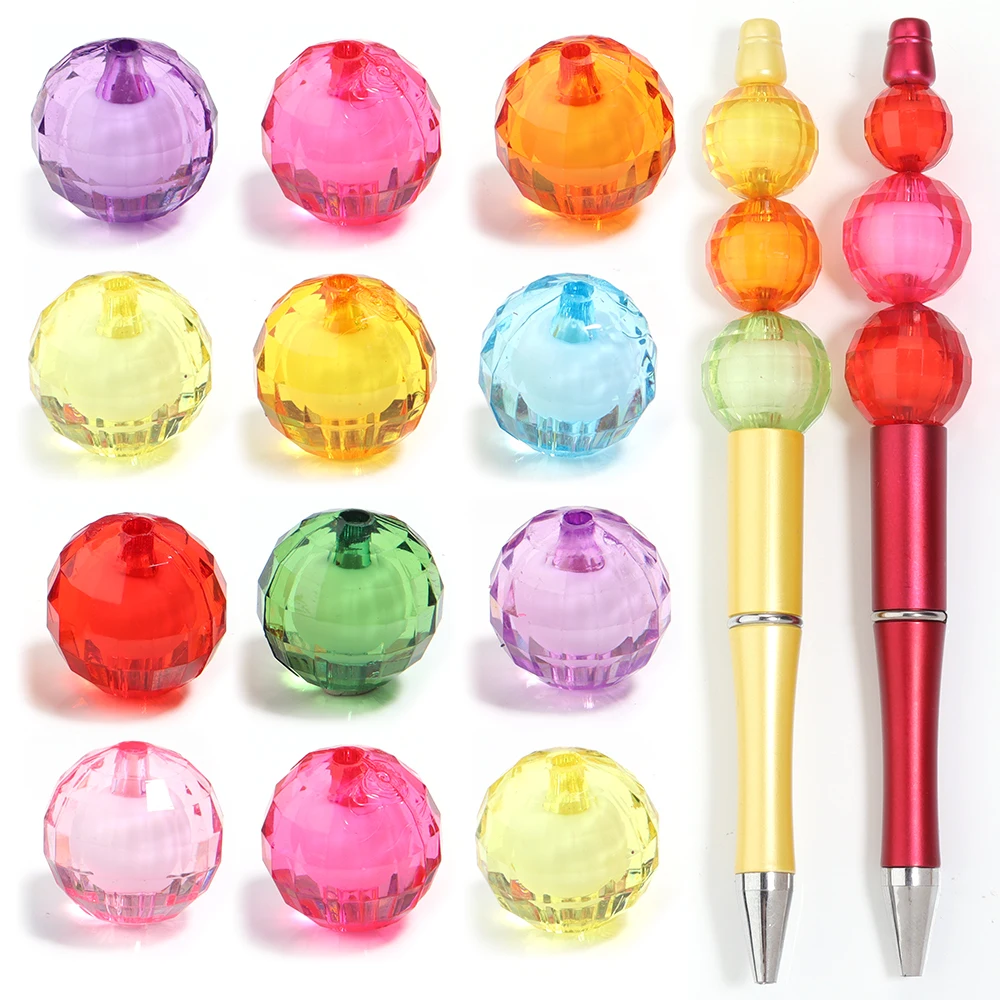 20-100pcs 8/10/12/14/16/18/20mm 더블 레이어 면처리된 아크릴 비즈 DIY 쥬얼리 만들기 공예 액세서리용 루즈 스페이서 비즈