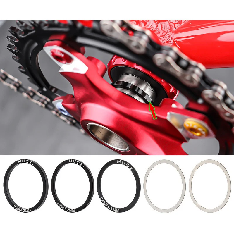 5/6pcs Bike Bicycle Bottom Bracket Crankset Washer 24/29/30mm Bike Flywheel Hub Axis Washer Gasket Accessories
