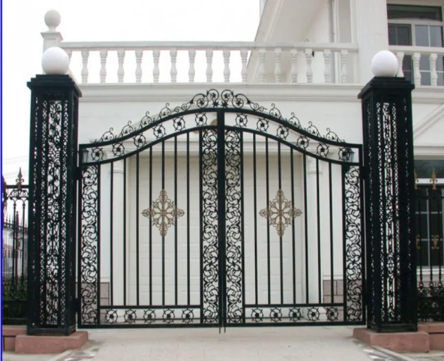 Custom High Quality Main Gate Color Door Iron Gate Design Wrought Iron Gate Iron Gates 6