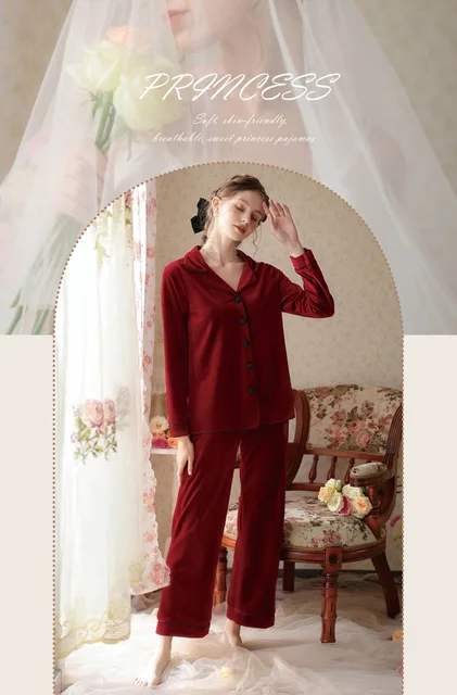 Velvet Sleepshirts Trousers Nightwear Sleepwear  Pajama Sets Women Velour  - Pyjamas - Aliexpress