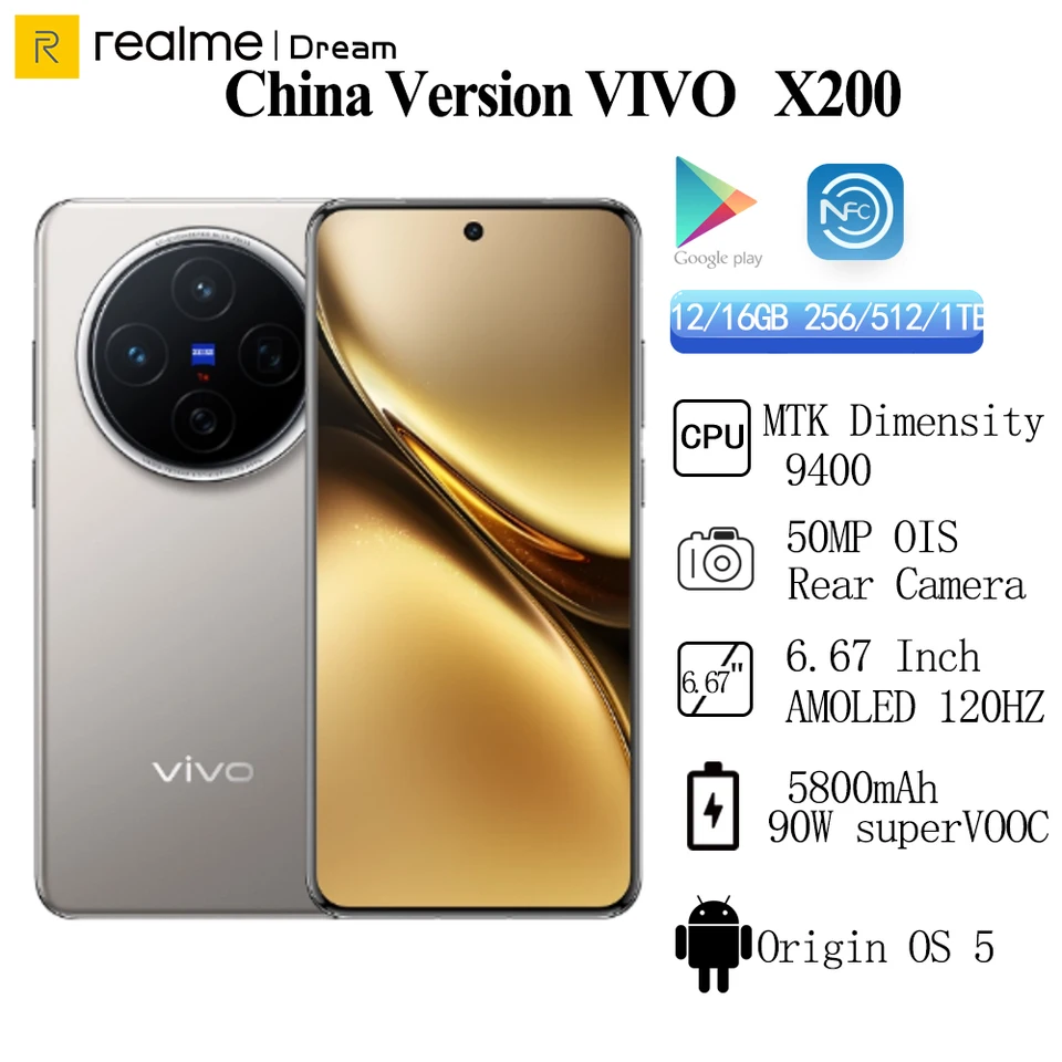 VIVO X200 Dimensity 9400 50MP AMOLED Smartphone
