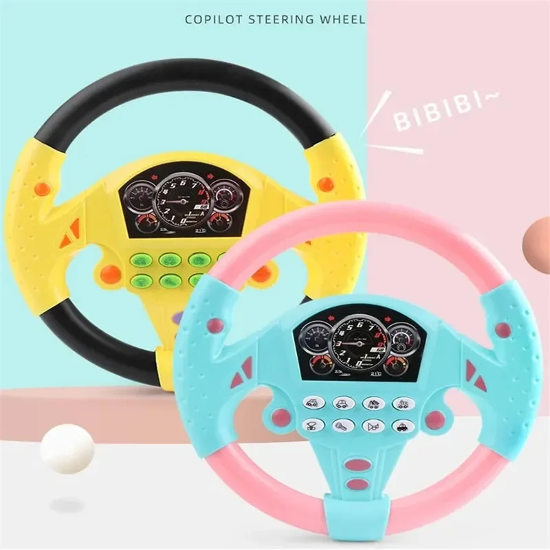 

Children Eletric Simulation Steering Wheel Toys Gifts Light Sound Musical Stroller Simulate Driving Car Vocal Toy for Kids 3-6y