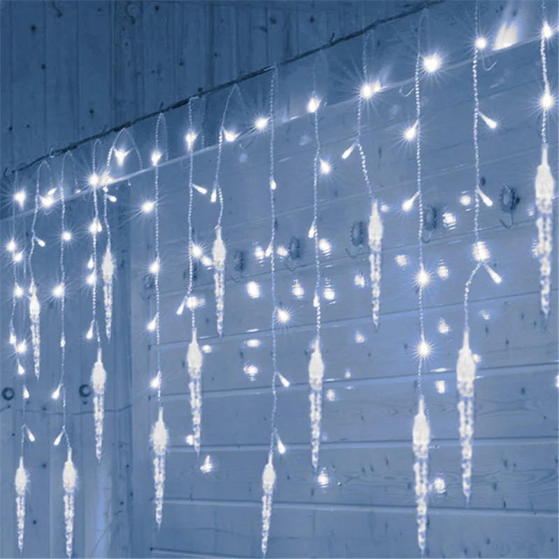 

Navidad Ice Pick Snowflake Led String Fairy Lights Garland Christmas Decorations for Home Wedding Garden Decor Curtain Lights