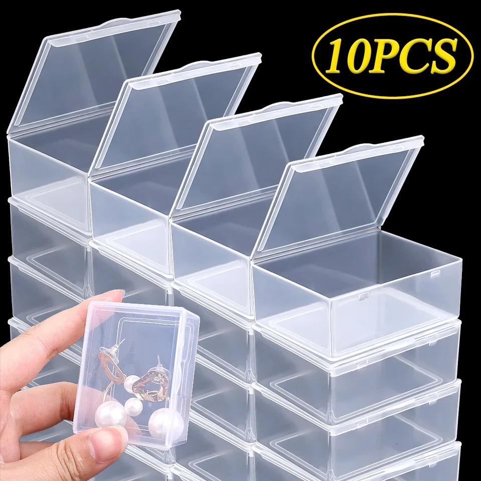 6 Scatole Portaoggetti Piccole In Plastica Trasparente Con Coperchio | 10,5x7,6x2,5 Cm | Per Perline, Gioielli, Viti E Fai Da Te