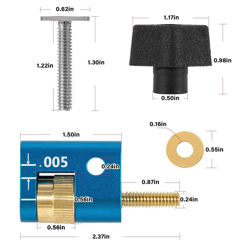 KMS7215 Micro-Adjuster for Kreg Precision Router Table #59575 and for Kreg Precision Band Saw Fence #26186
