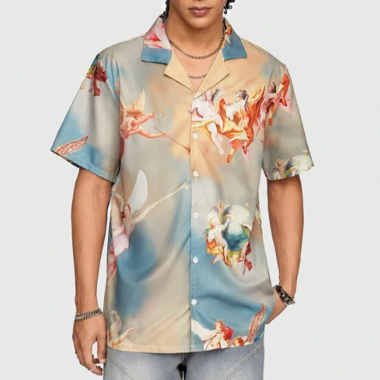 

Men‘s Beach Shirt Summe Hawaiian Vacation Surffing Quick Dry Breathable Thin Fashion Casual Printed graphic S-XL