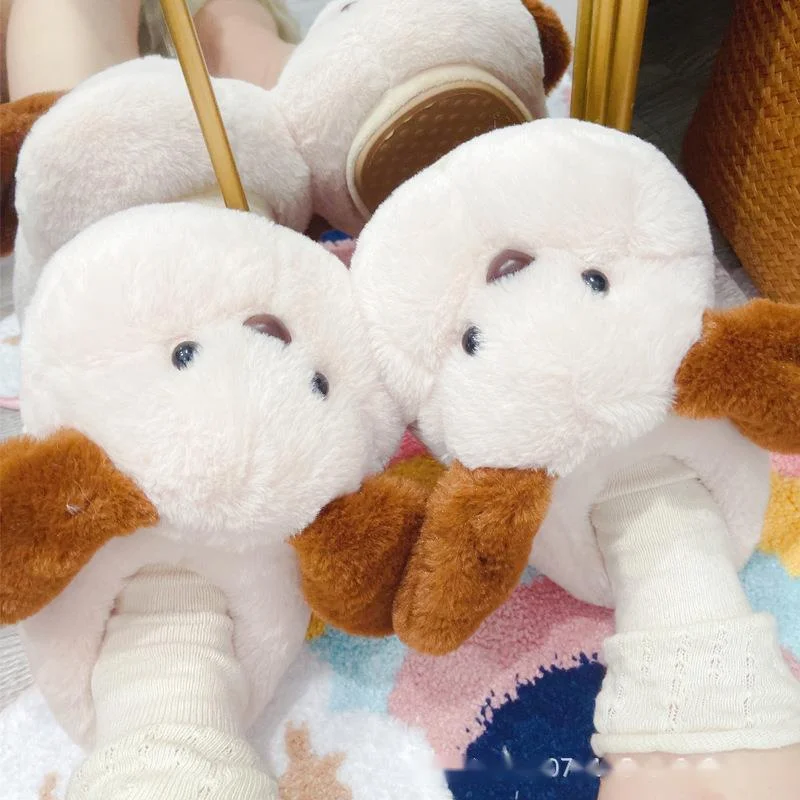 Lady Plysch Fleece Stängd Tå Höst Vinter Sovrum Inomhus Vadderade termiska halkfria maskintvättbara husskor_voghion.com