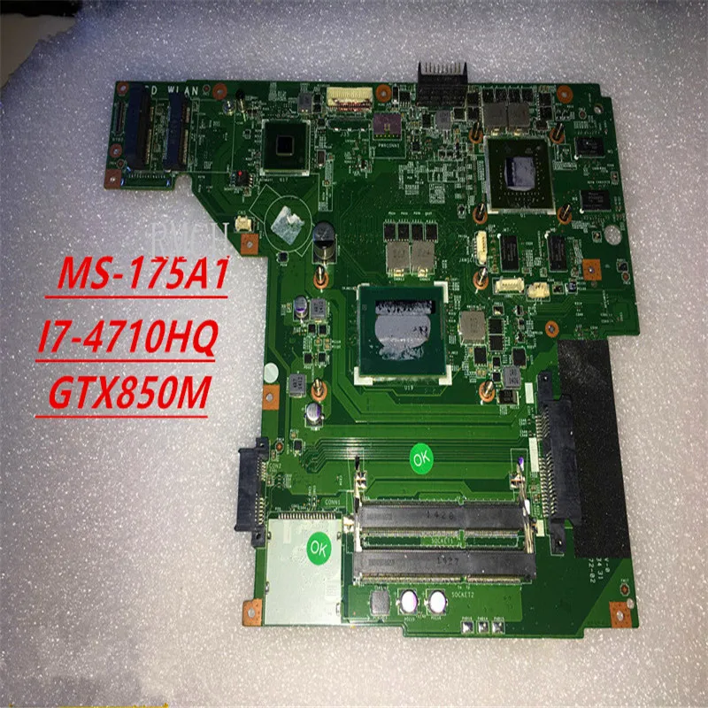 

MS-175A для материнской платы ноутбука MSI GP70 с процессором I7-4710HQ и процессором GTX850M