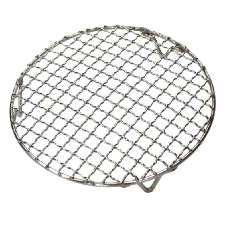 Stainless Steel Grill Net Leg Round Bacon Net Multi-function Rust Proof Non Stick Grill Grille Air Frying bbq grill mesh stainless steel grill net