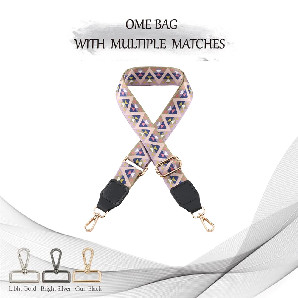 

3.8 cm wide triangular geometrical design fashionable and durable nylon ribbon precision weaving width inclined shoulder straps