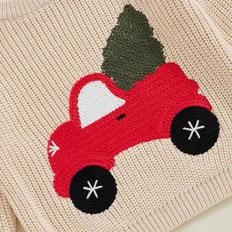 Toddler Baby Boy Girl Christmas Sweater Long Sleeve Knit Pullover Top Newborn Fall Winter Clothes