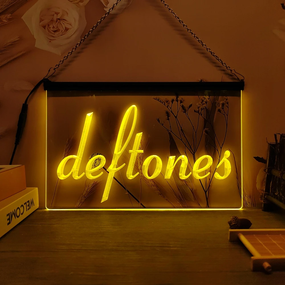 Deftones 펑크 뮤직 바 맥주-3D 조각 LED 네온 사인 홈 장식 벽 웨딩 크리에이티브 침실 책상