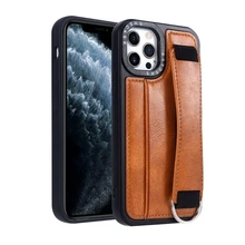  Cart Slot Wrist Strap Wallet Leather Case for iPhone 13 14 11 12 Pro X Xs Max Xr 7 8 6s 14 Plus SE 2020 Stand Hand Band Cover 