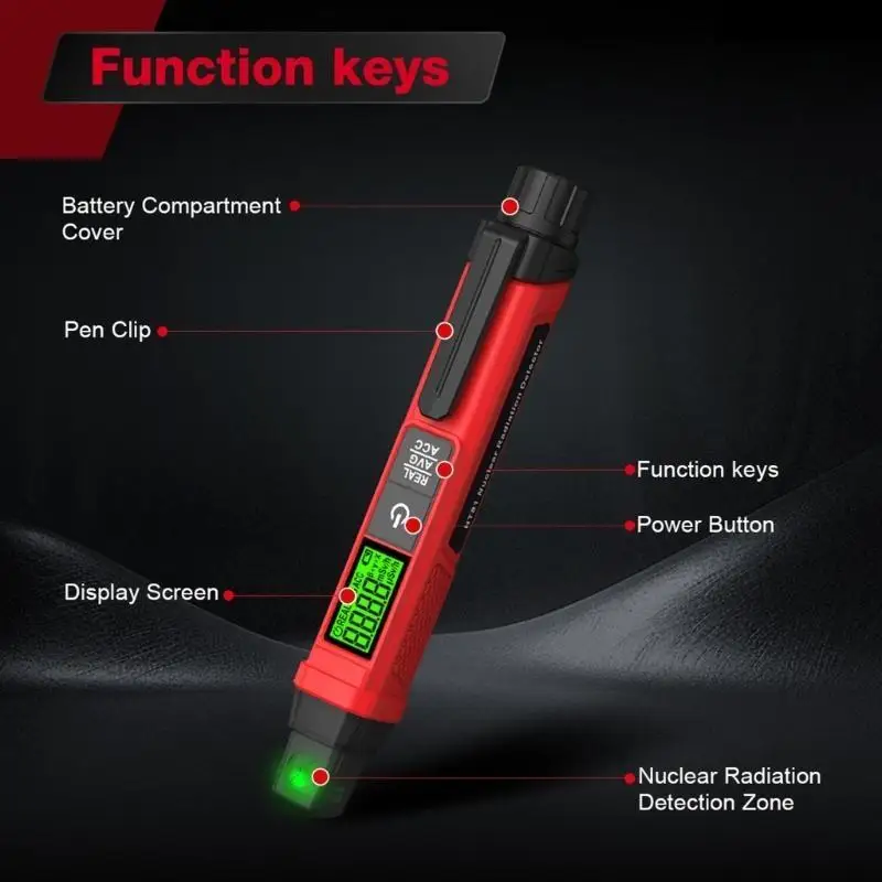 652F 가이거 계수기 포켓 크기 넓은 감지 범위 핵 방사선 검출기