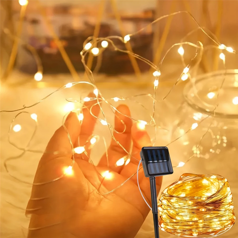 LED Solar String Fairy Lights - Outdoor Waterproof Decorative Pathway and Garland Lighting