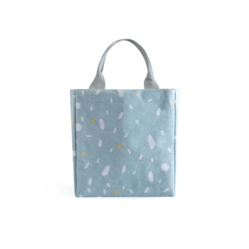 Lunch Food Bags Cotton Linen Fashion Waterproof Durable Functional Women Student Office Worker Portable Insulation Handbag