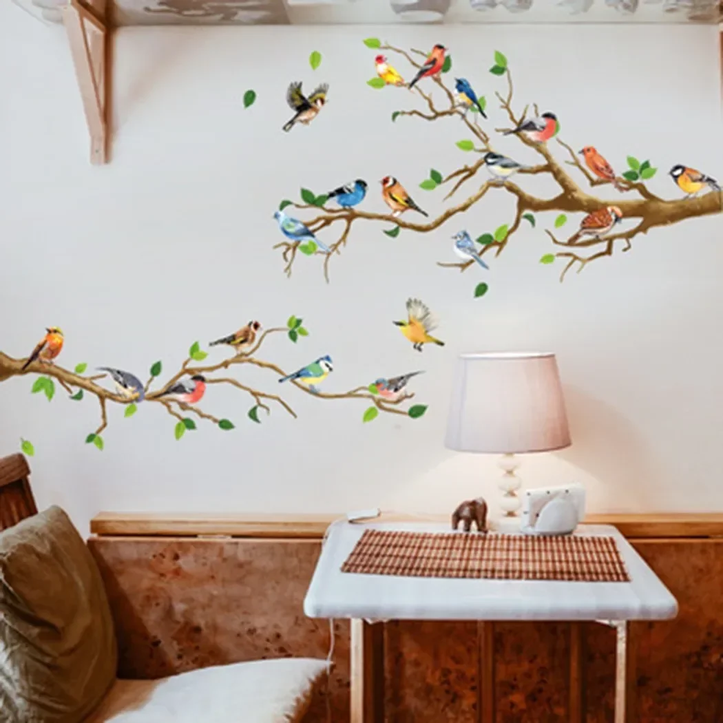 Accessories Branch Birds Wall Stickers Bedroom Living Room Office Background Wall Sofa Decorative Stickers Living Fashion