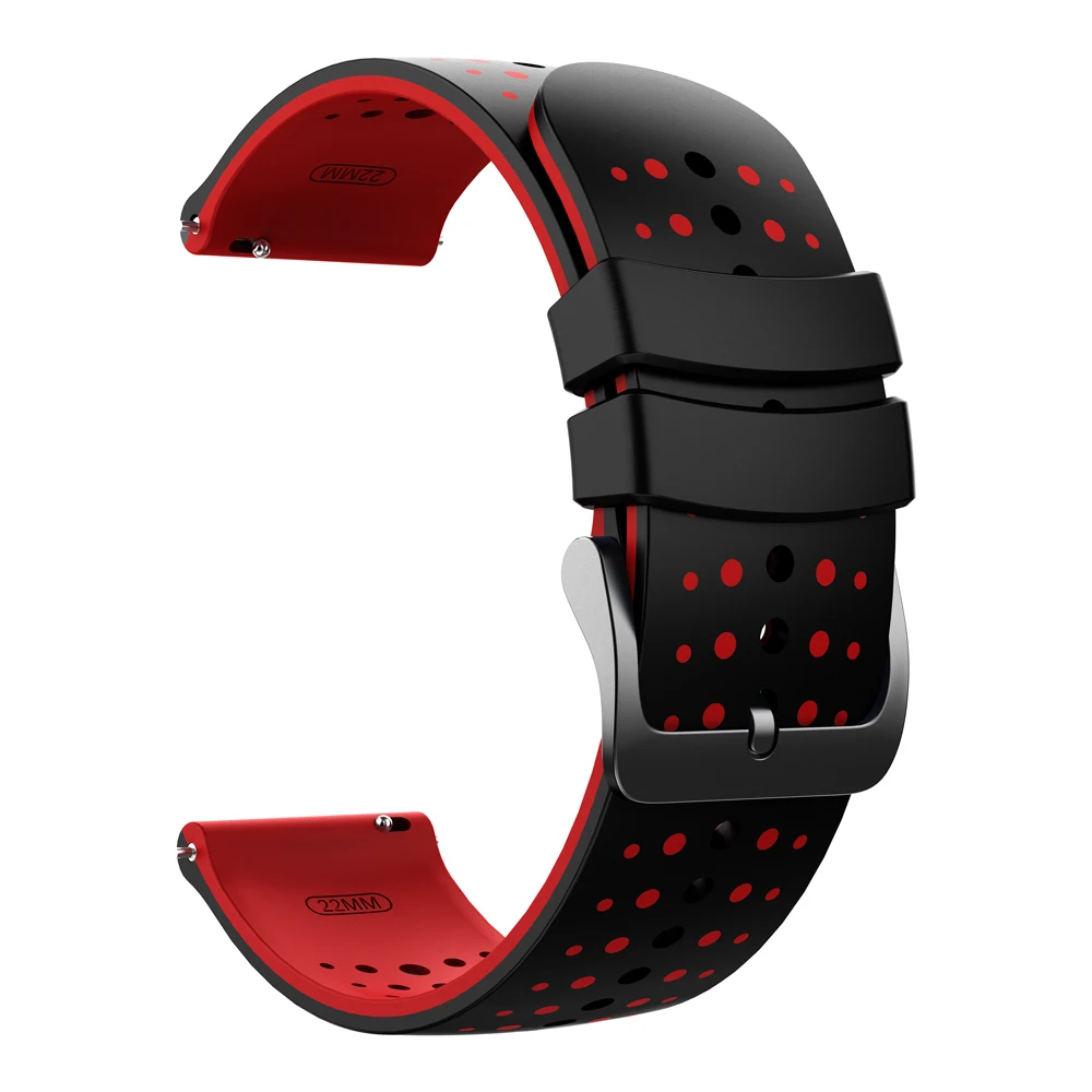 22mm Sport Breathable Silicone Smartwatch Band Bracelet