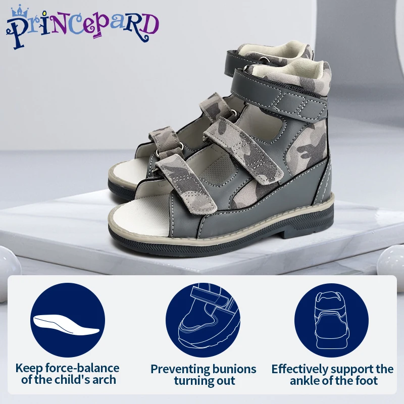 Orthopedic Sandals for Kids and Toddlers, Summer Children's Corrective Shoes for Flat Feet Tiptoe Walking,High-Top Ankle Support