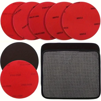 Set di 6 Tamponi per Lucidatura Bowling con 1 Asciugamano, Tamponi per Pulizia Palle da Bowling 500/1000/2000 Grit