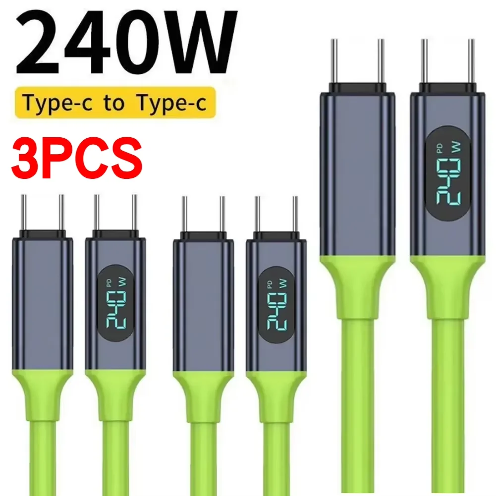 ตัวเลือกสินค้า สายชาร์จ USB-C 240W หน้าจอแสดงผล ชาร์จเร็ว 480Mbps