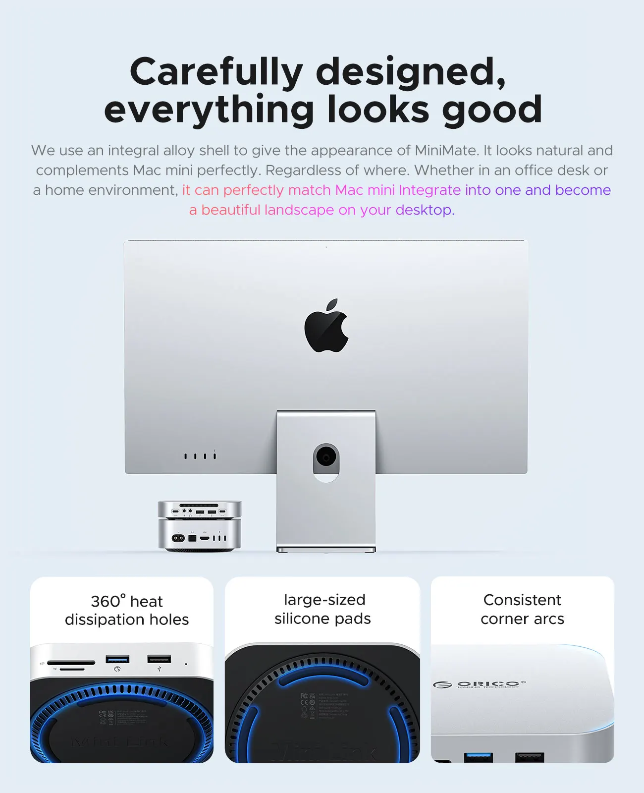 ORICO MiniLink USB HUB Docking Station for Mac Mini