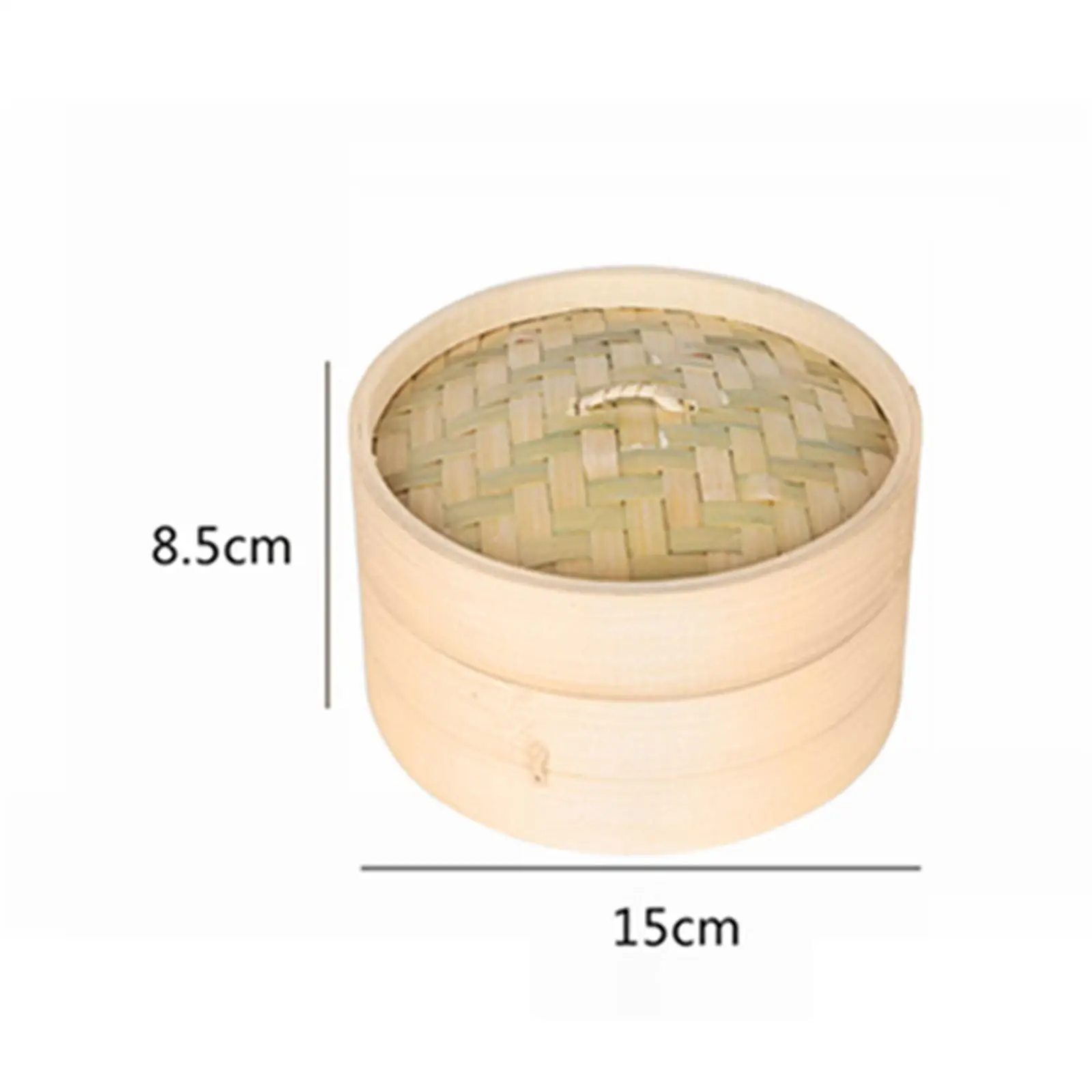 Single Tier Bamboo Steamer Vegetable Steam Pot for Cooking Sum, Buns