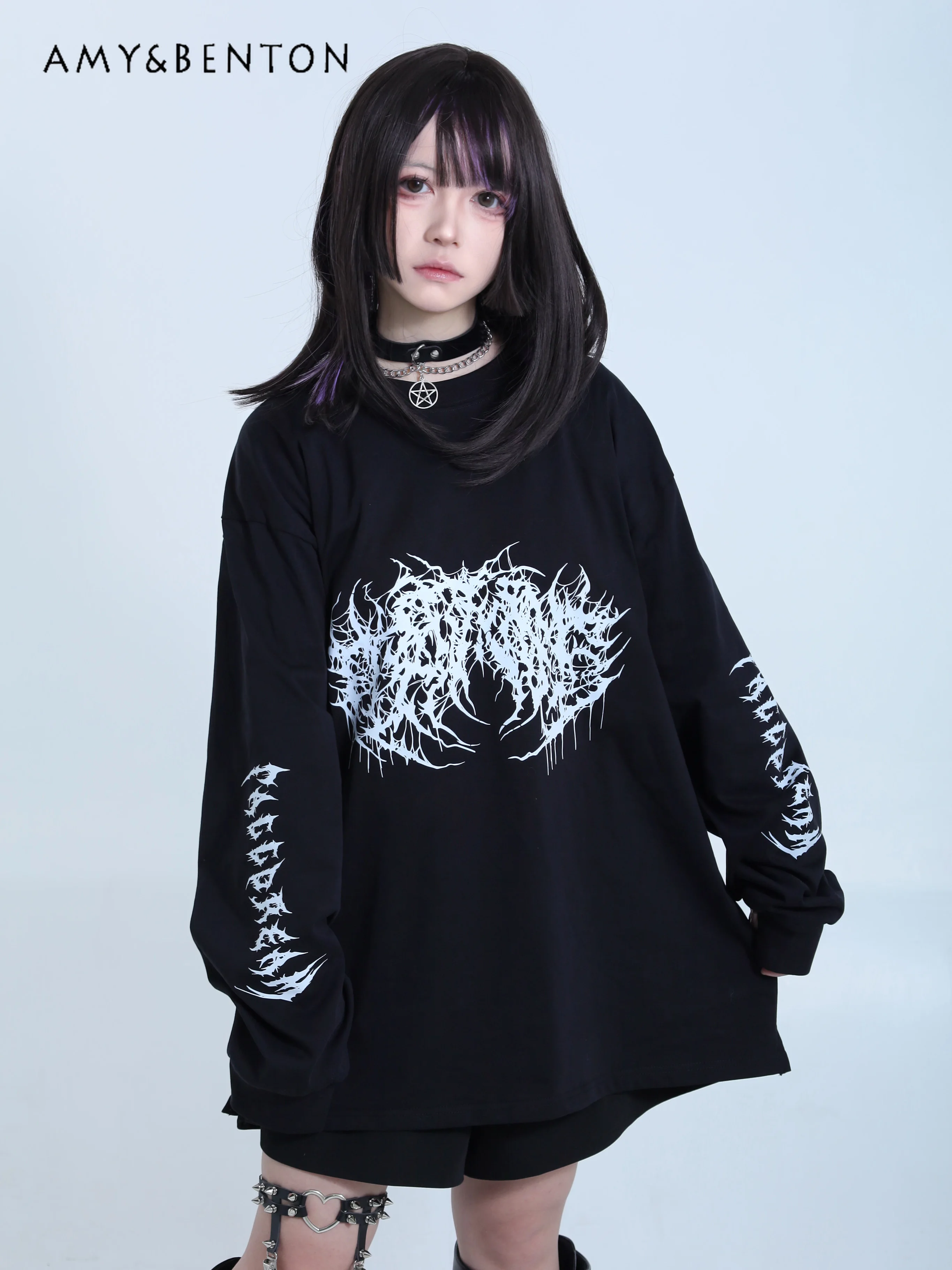 トップス HARAJUKU LONG SLEEVE TEE // BLACK S67e52b25163a420caa425ccc6f1b4