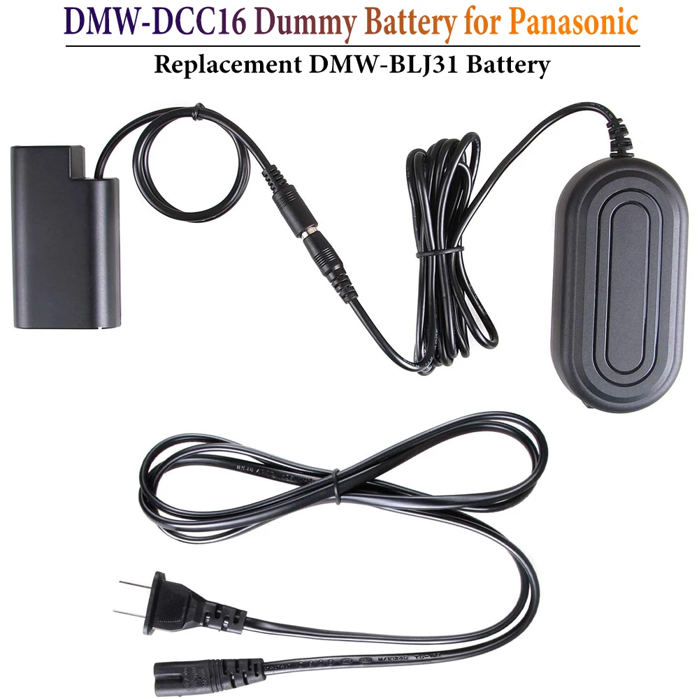 Dmw-Dcc16 Dc Accoppiatore Sostituire Dmw-Blj31 Batteria Fittizia Kit Adattatore Di Alimentazione Ca Per Panasonic Lumix Dc-S1Rm,Dc-S1R,Dc-S1M,Dc-S1H,D