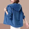 Corduroy Cropped Jacket Women's Korean Style Loose Fit Autumn/Winter Stylish New Baseball Cap Sweatshirt Plus Size Hooded Jacket