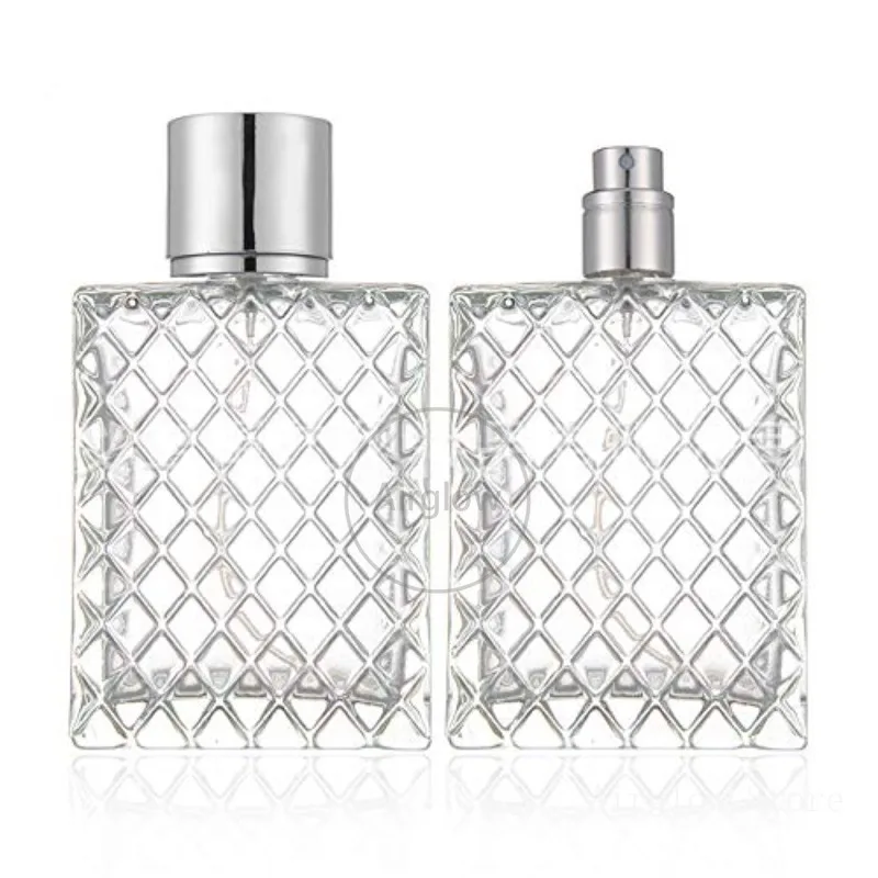 유리 미세 미스트 분무기, 빈 사각형 향수 스프레이 병, 여행용 리필 병, 액체 향수 용기, 100ml, 2 세트, 5 세트