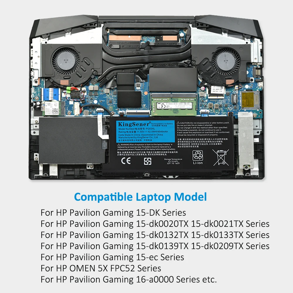 Аккумулятор KingSener PG03XL для HP Pavilion Gaming 15-DK dk0003nq 15-dk0020TX 15-ec 15-ec0000 OMEN 5X FPC52 (art.: 3920bcfcfad5d) - 3920bcfcfad5d