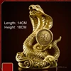 Animal Mascot Snake Sculpture Creative Brass Crafts Chinese Style Indoor, Living Room, Office, Bedroom, Buddhist Hall Decor, 1Pc 5