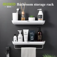 ECOCO Bathroom Shelves Organizer Storage Rack Wall Mount Towel Shelf Shampoo Rack with Towel Bar Rack Kitchen Accessories 1