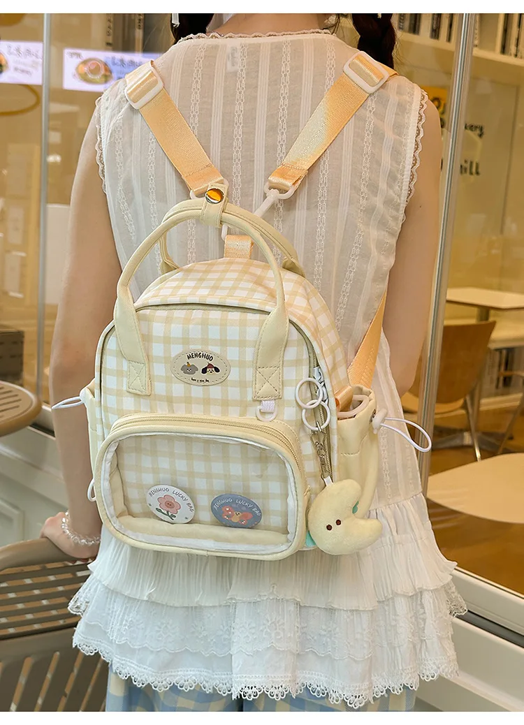 Kawaii Pastel Grid Harajuku Ita Tote Bag