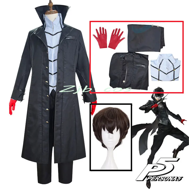

Anime Persona 5 Cosplay Amemiya Ren Costume Trench Adult Men Outfit Uniform Full Suit Halloween Carnival Cosplay Costumes