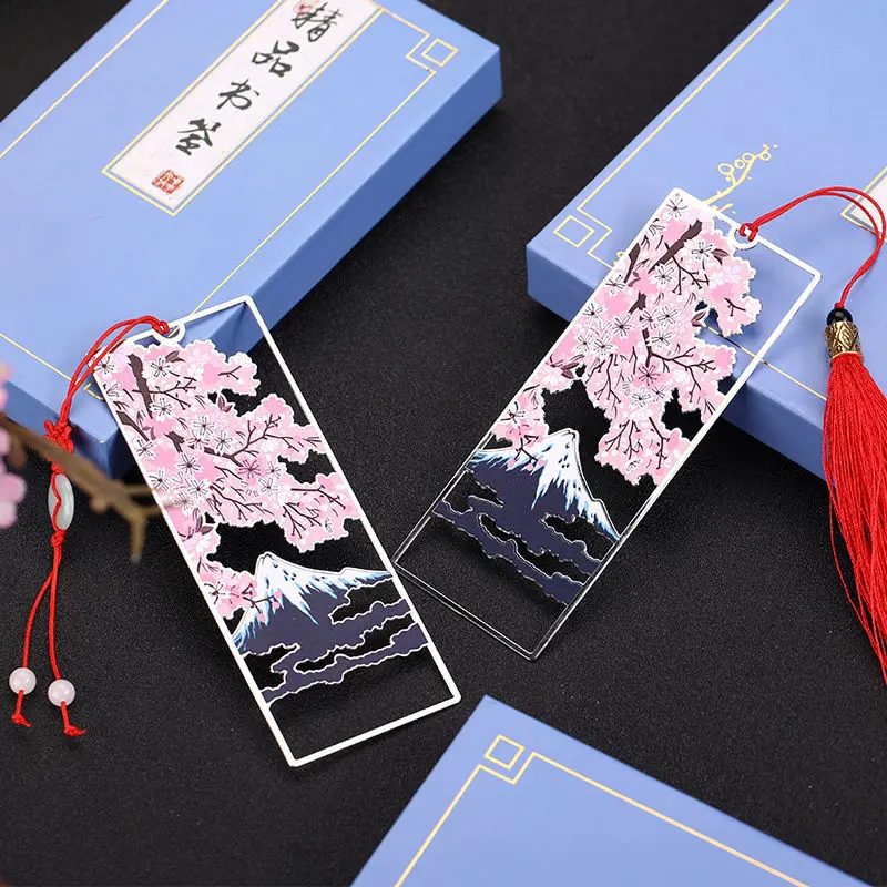 

The Great Wave of Kanagawa Fujiyama cherry blossom Metal bookmark birthday souvenir for teacher bookmarks for books