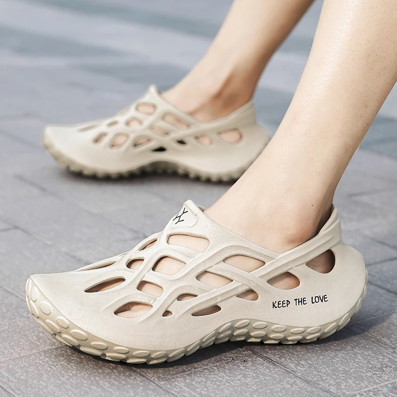 Summer Men Sandals Light EVA Men's Casual Shoes Hole Shoes ClogsLovers Home Garden Outdoor Male Beach Flat Slippers Big Size
