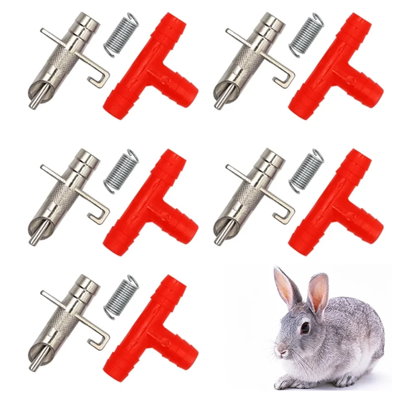

5sets Rabbit Nipple Drinker Automatic Drinker Nipple for Rodents Waterer Rabbit Drinking Tools Bunny Drinker for Rabbits