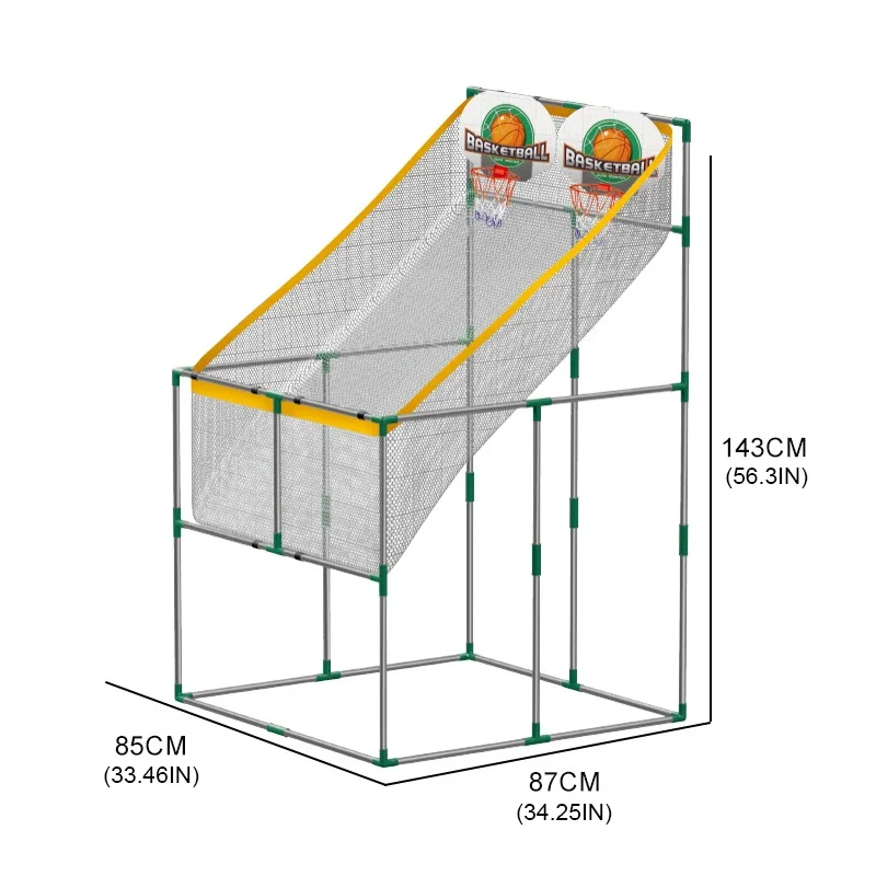 Children's Large Basketball Hoop Shooting Machine for 2 Sport Battle Interactive Indoor Outdoor Sports Competition Game