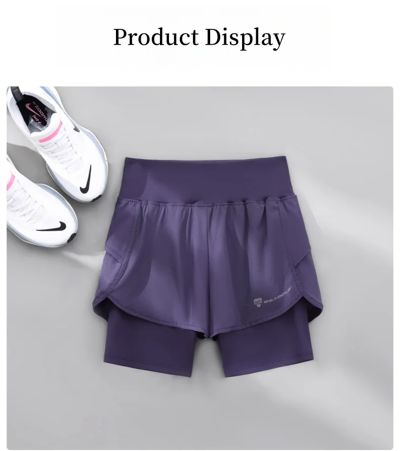 Description Picture 5 of itemDRUR Women Running Shorts 2 In 1 Quick Dry High Waist Summer Hiking Shorts With Pocket Lightweight Cycling Clothes Athletic Wear